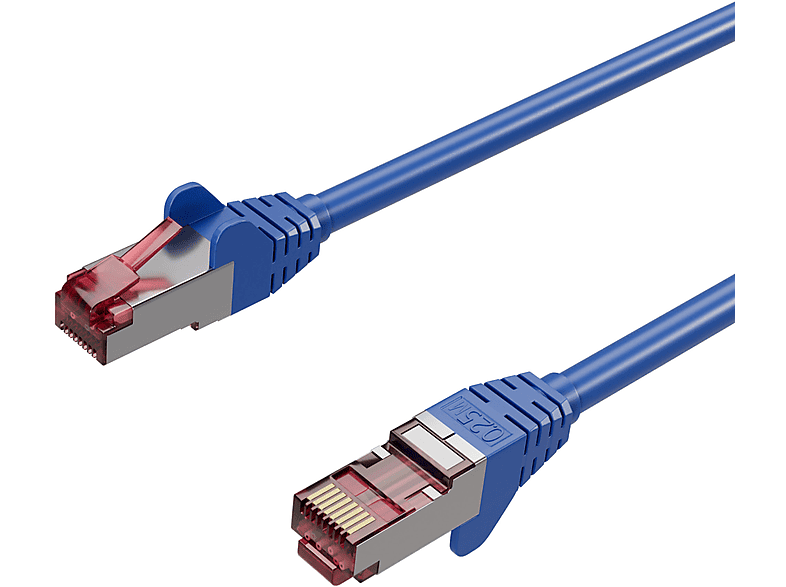 KABELBUDE Netzwerkkabel, RJ45 LAN, Ethernet Cat 6A, S/FTP, PIMF, Halogenfrei, GHMT Blau 0,50m, Patchkabel RJ45, 0,50 m