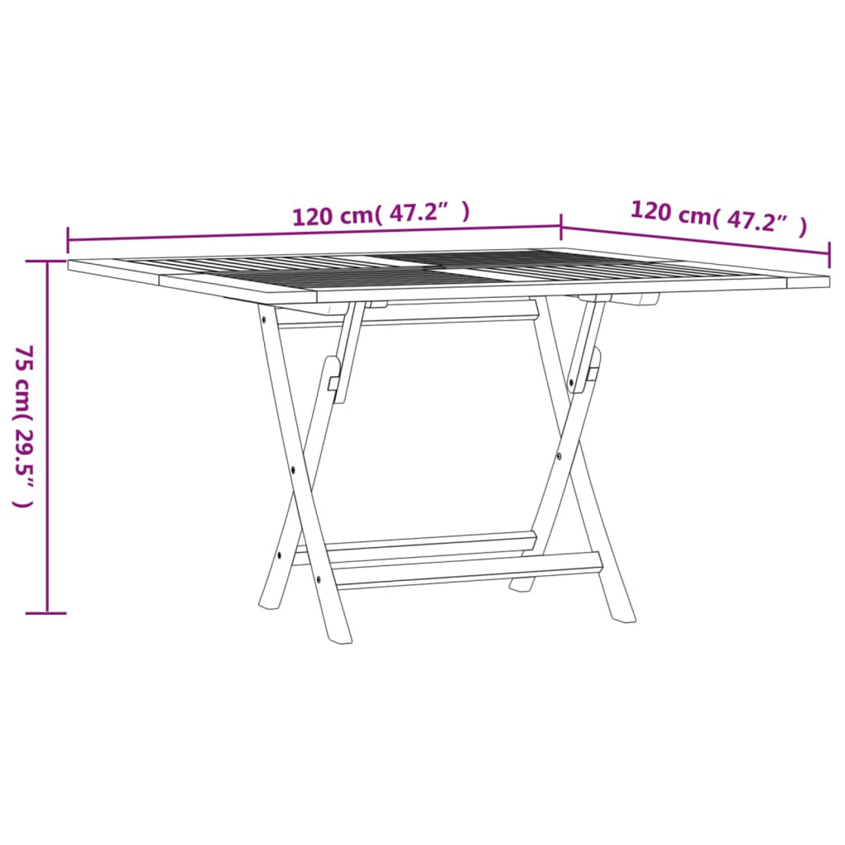 Braun VIDAXL Gartentisch, 362616