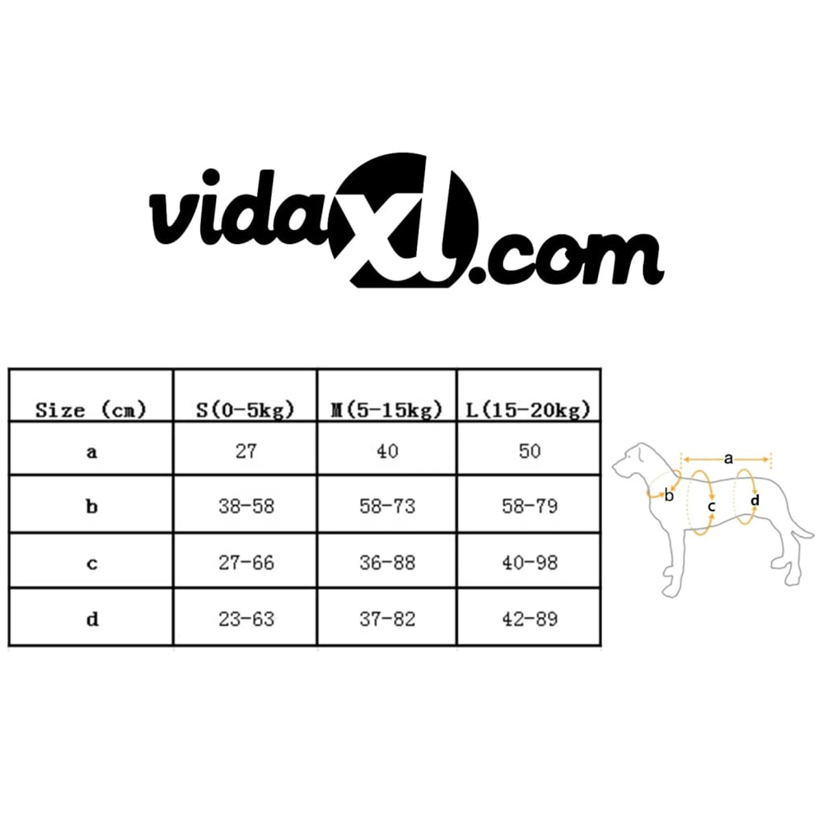 Hundekleidung VIDAXL 91140