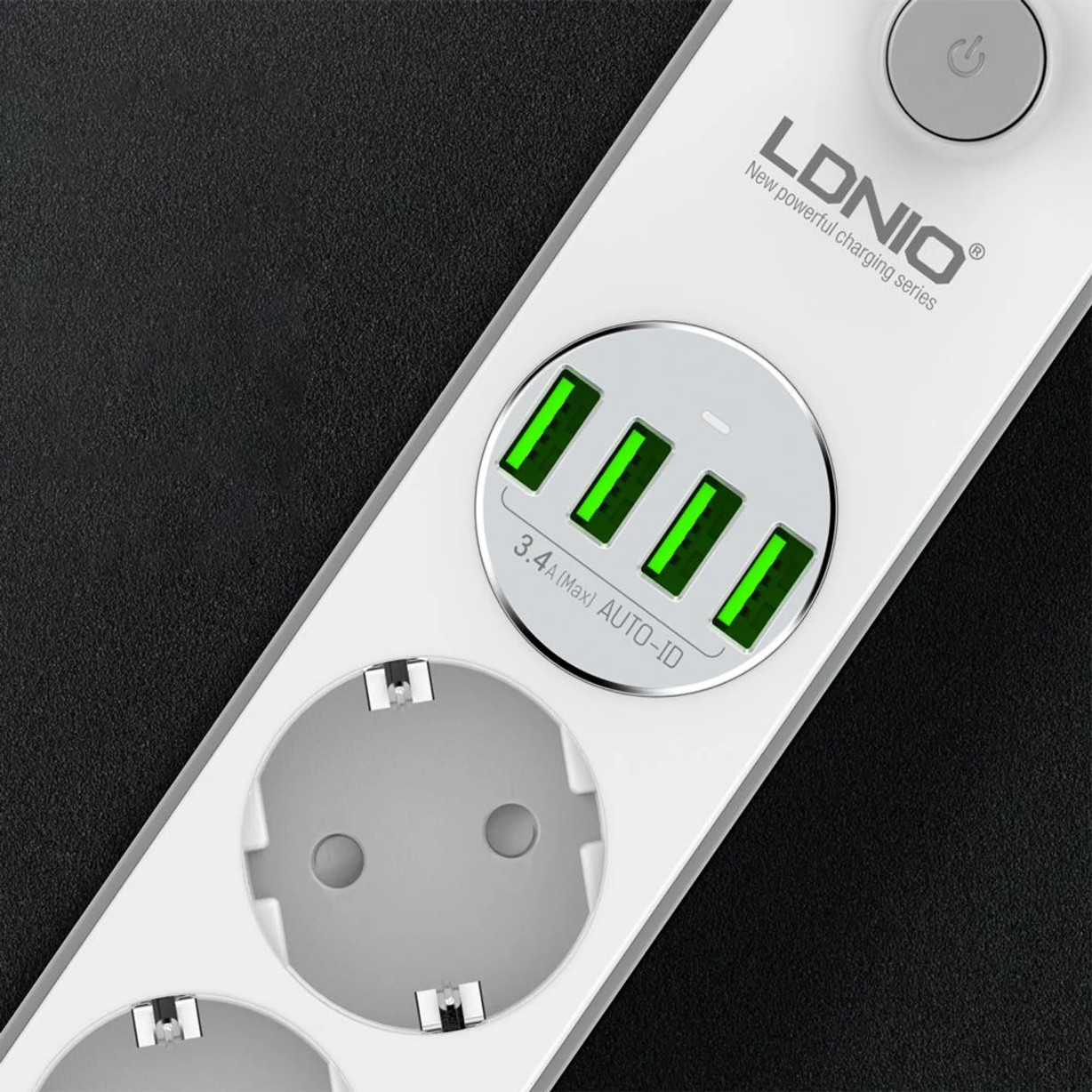 LDNIO 4fach Steckdosenleiste USB Steckdosenleiste mit LDNIO von 4fach