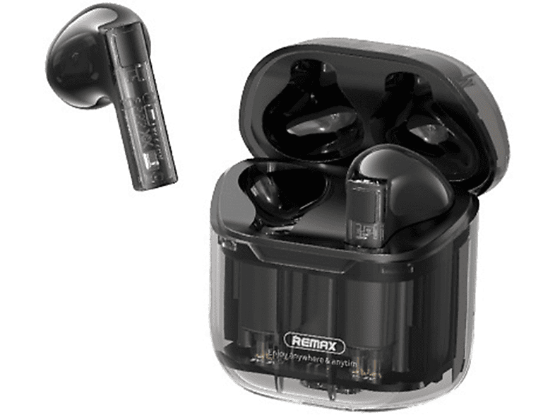 BYTELIKE Bluetooth-Headset Transparentes Fach Kabelloses binaurales TWS Gaming-Headset mit geringer Latenz, In-ear Bluetooth-Kopfhörer schwarz