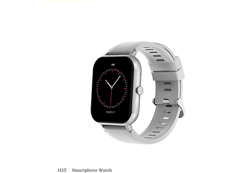 Langzeit-Batterie, BRIGHTAKE Silber Smartwatch caoutchouc, Gesundheitsmonitor, Anrufe, Wasserdicht Aktivitätstracker, Smarte