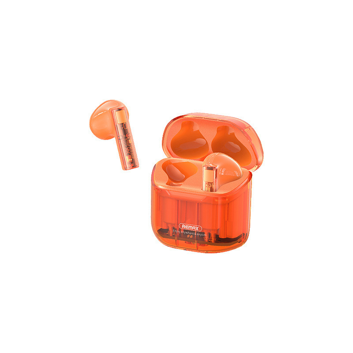 Gaming-Headset Fach Transparentes mit BYTELIKE TWS binaurales geringer In-ear Bluetooth-Headset Bluetooth-Kopfhörer orange Kabelloses Latenz,