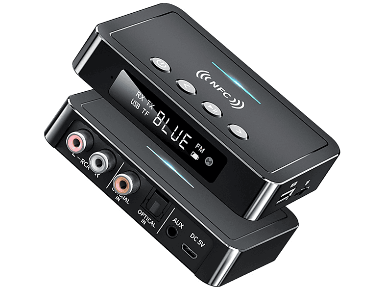 schwarz 5.0 FM NFC 3-in-1 Bluetooth-Sender Bluetooth-Adapter PC Bluetooth-Adapter Bluetooth-Empfänger Universal BYTELIKE