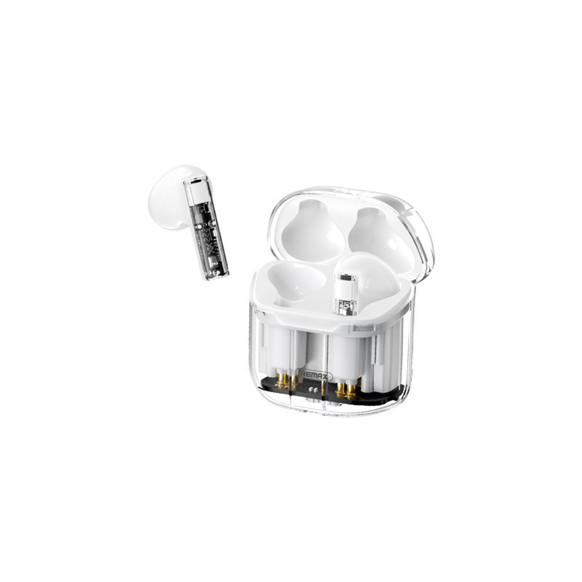 BYTELIKE Bluetooth-Headset Transparentes Latenz, TWS Gaming-Headset geringer mit Fach binaurales weiß In-ear Bluetooth-Kopfhörer Kabelloses