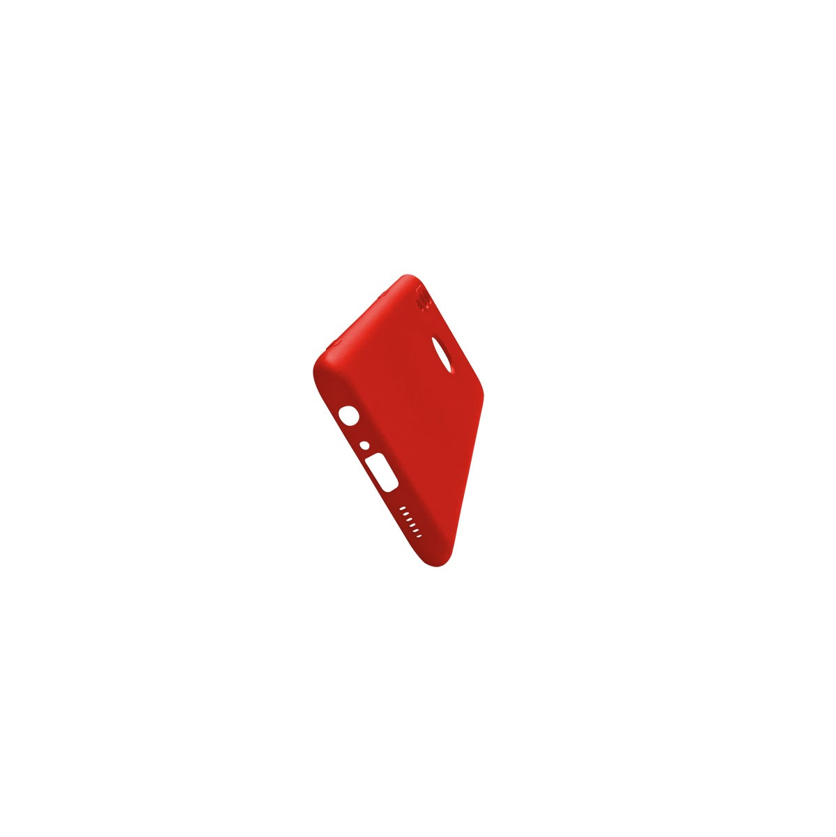 Eine rote Handyhülle ist auf weißem Hintergrund isoliert.