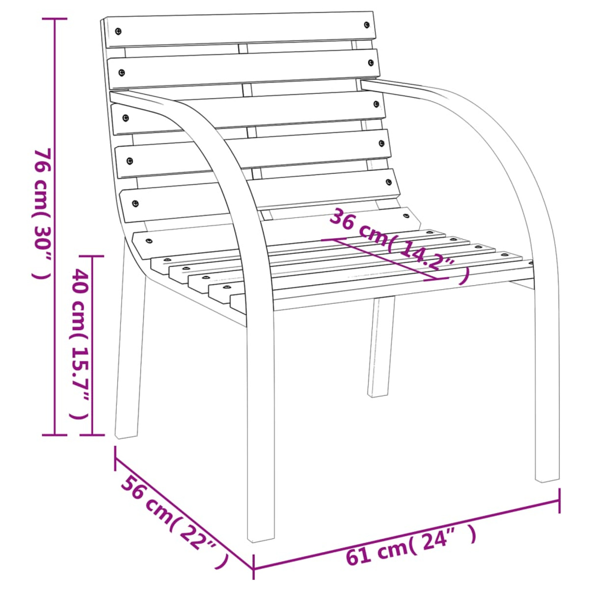 VIDAXL 47938 Gartenstuhl, Grau