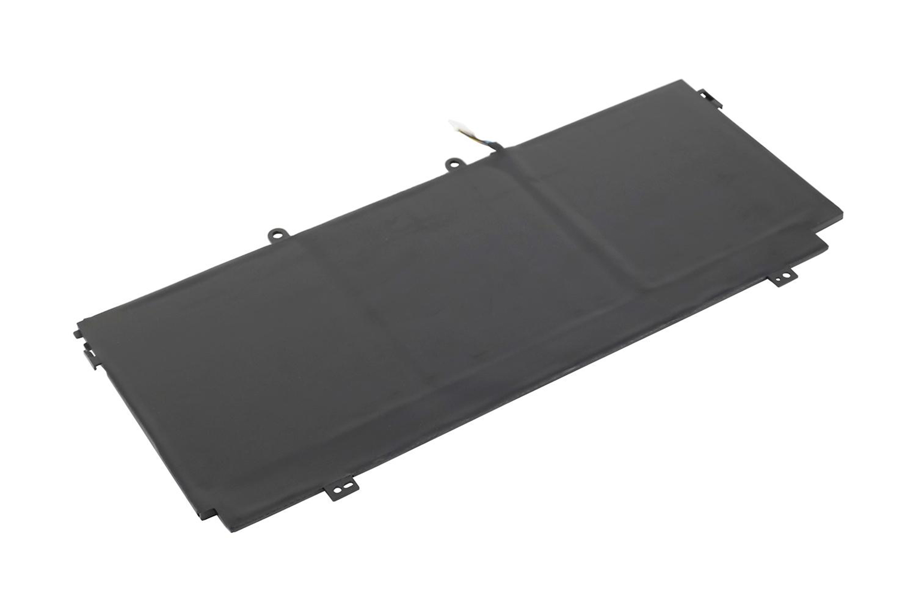 Batteria per laptop nera, isolata su sfondo bianco.