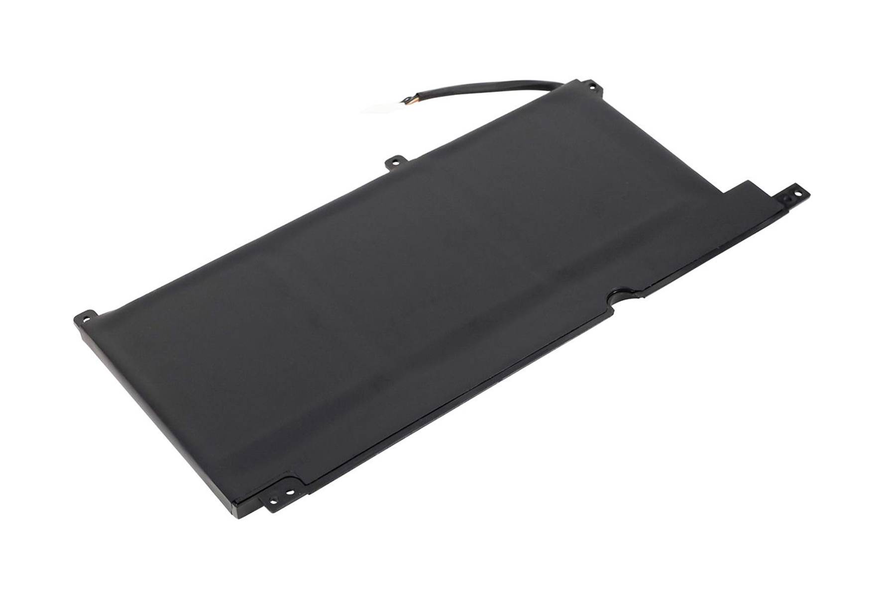 Una batteria nera per laptop con un filo collegato.