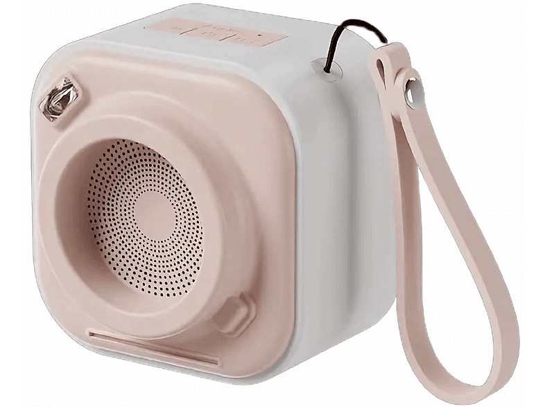 BRIGHTAKE Tragbarer Bluetooth-Lautsprecher - Lautstarker Klang in schönem kameraförmigen Design Bluetooth box, Pink