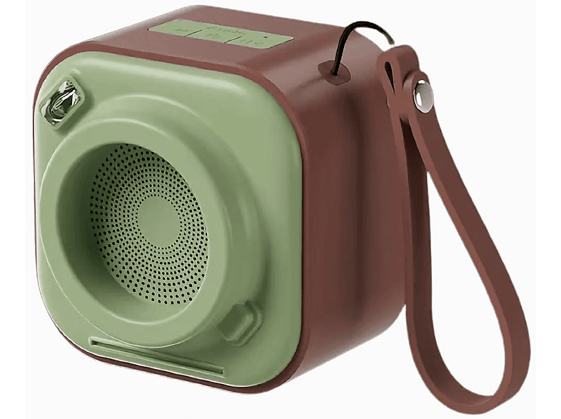 BRIGHTAKE Tragbarer Bluetooth-Lautsprecher - Lautstarker Klang in schönem kameraförmigen Design Bluetooth box, Brown,green