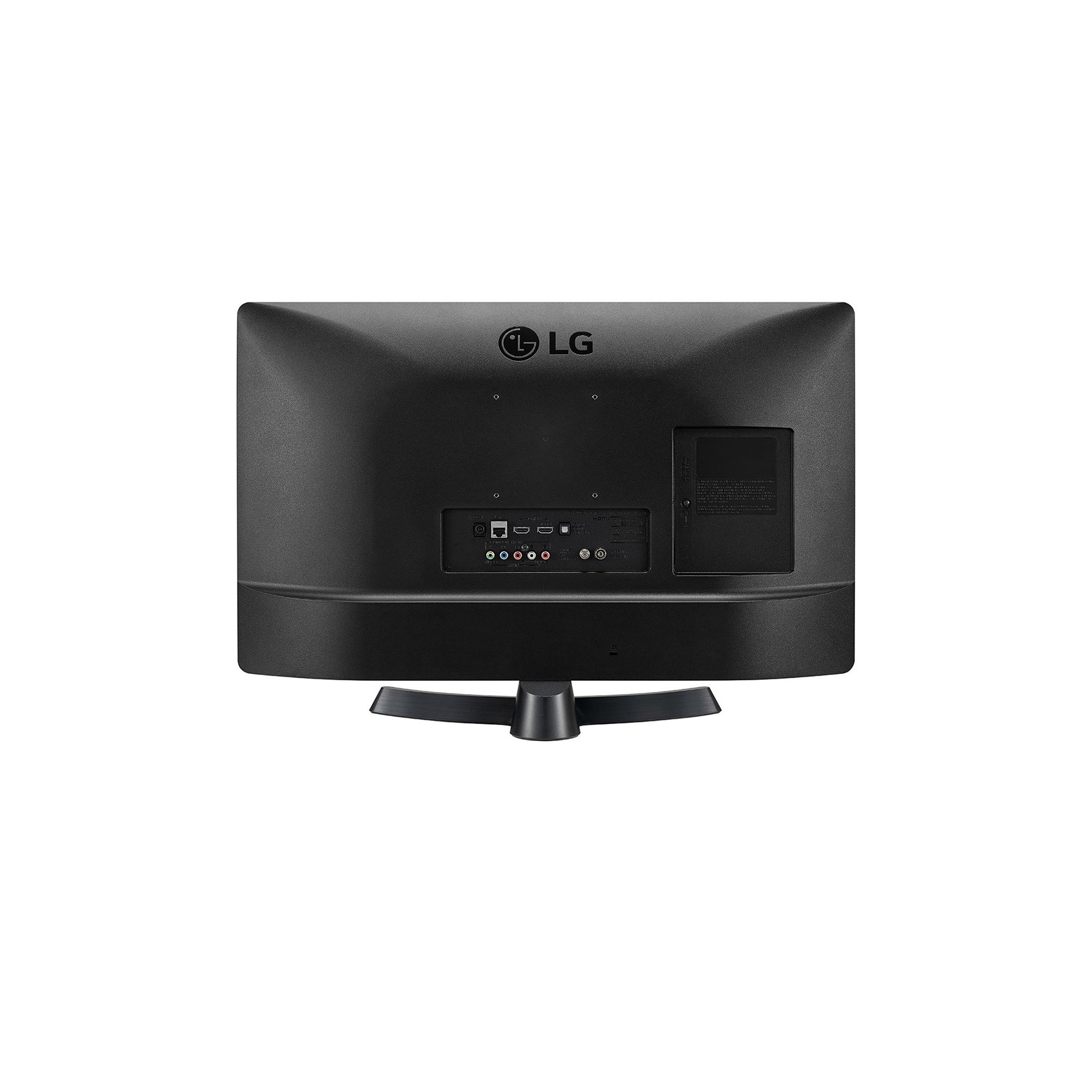 Retro TV LG nera con porte. Su sfondo bianco con supporto.