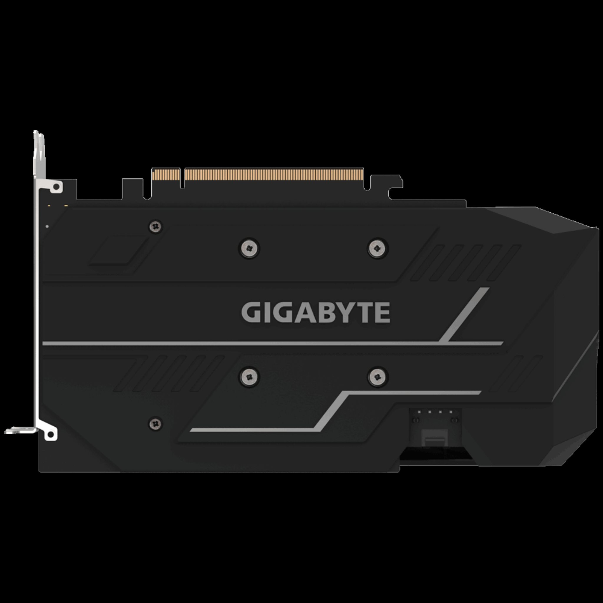 Czarna karta graficzna z marką GIGABYTE.