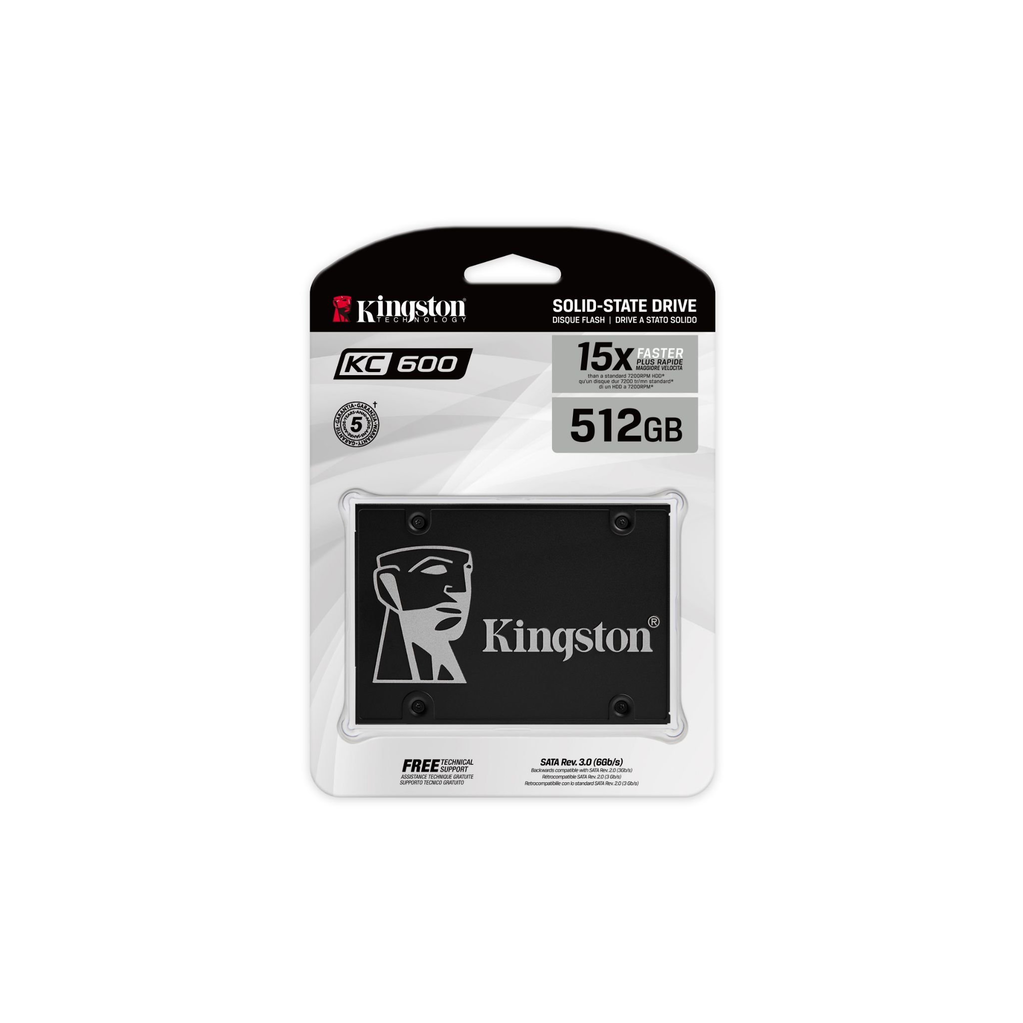 KINGSTON KC600, 1 TB, SSD, Zoll, intern 2,5