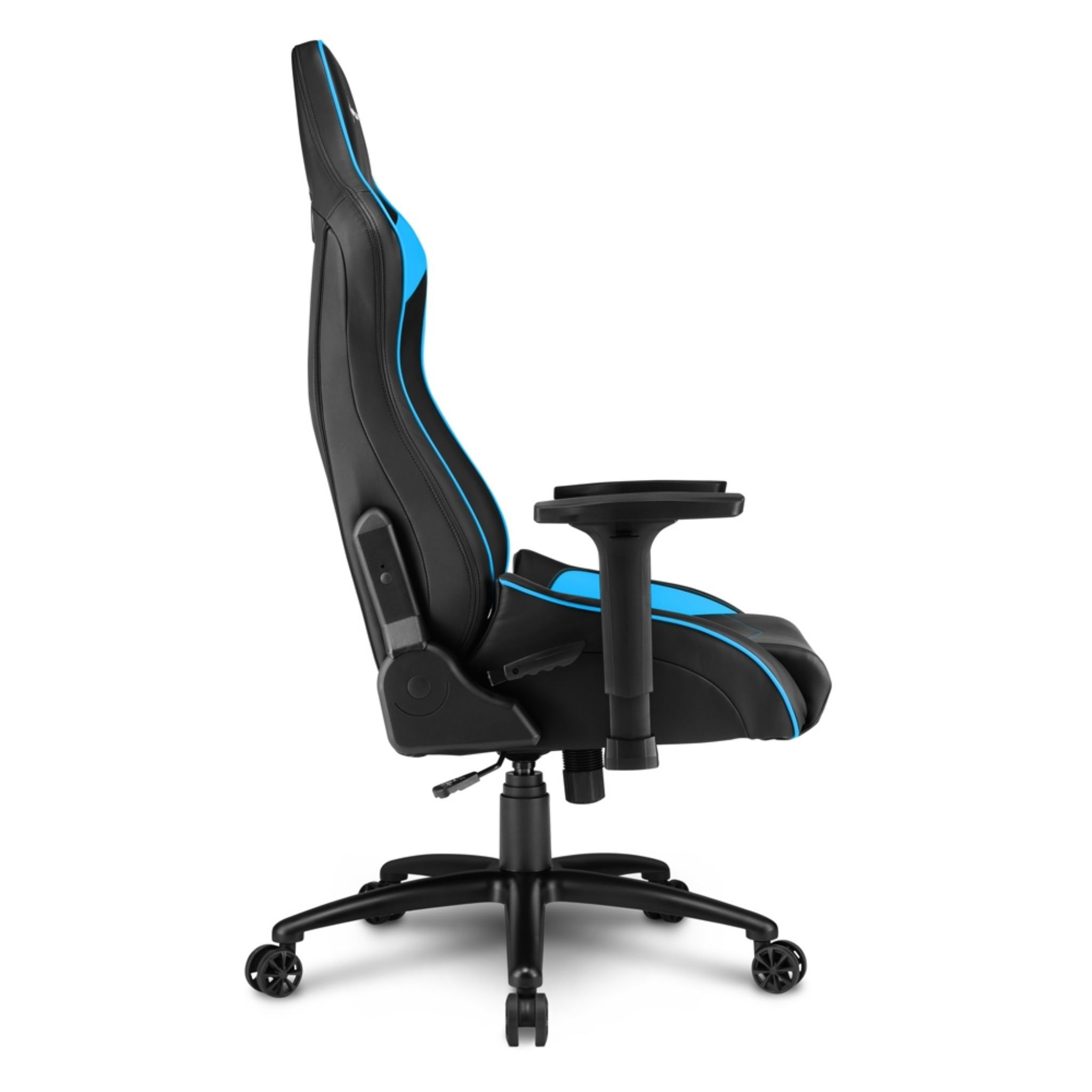 ELBRUS schwarz/blau Leder, darkslategray Gaming SHARKOON Armlehnen, Stühle, Stuhl Aluminium-Fußkreuz, Gaming 3D (Synthetisches 3