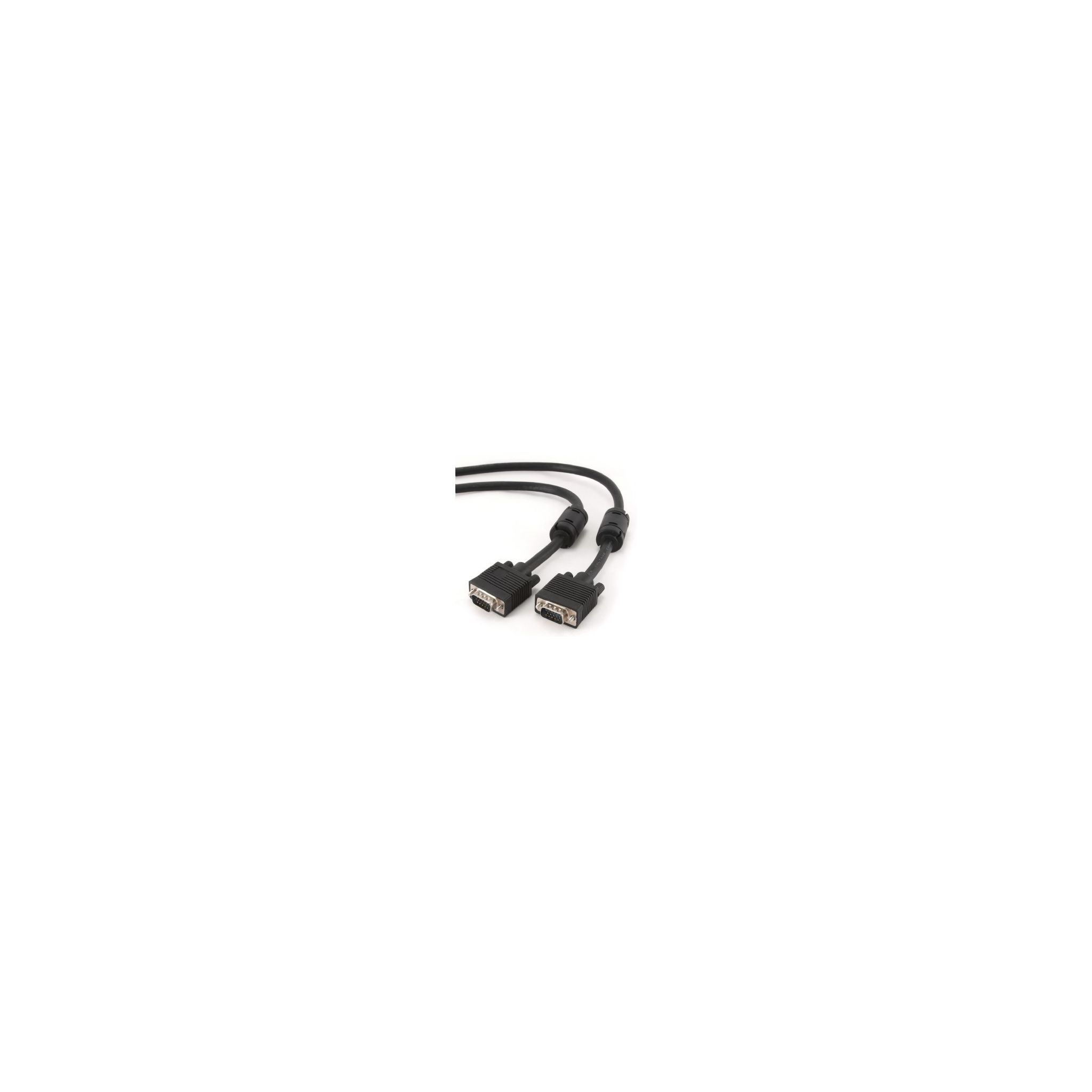 Dos cables VGA negros con conectores.