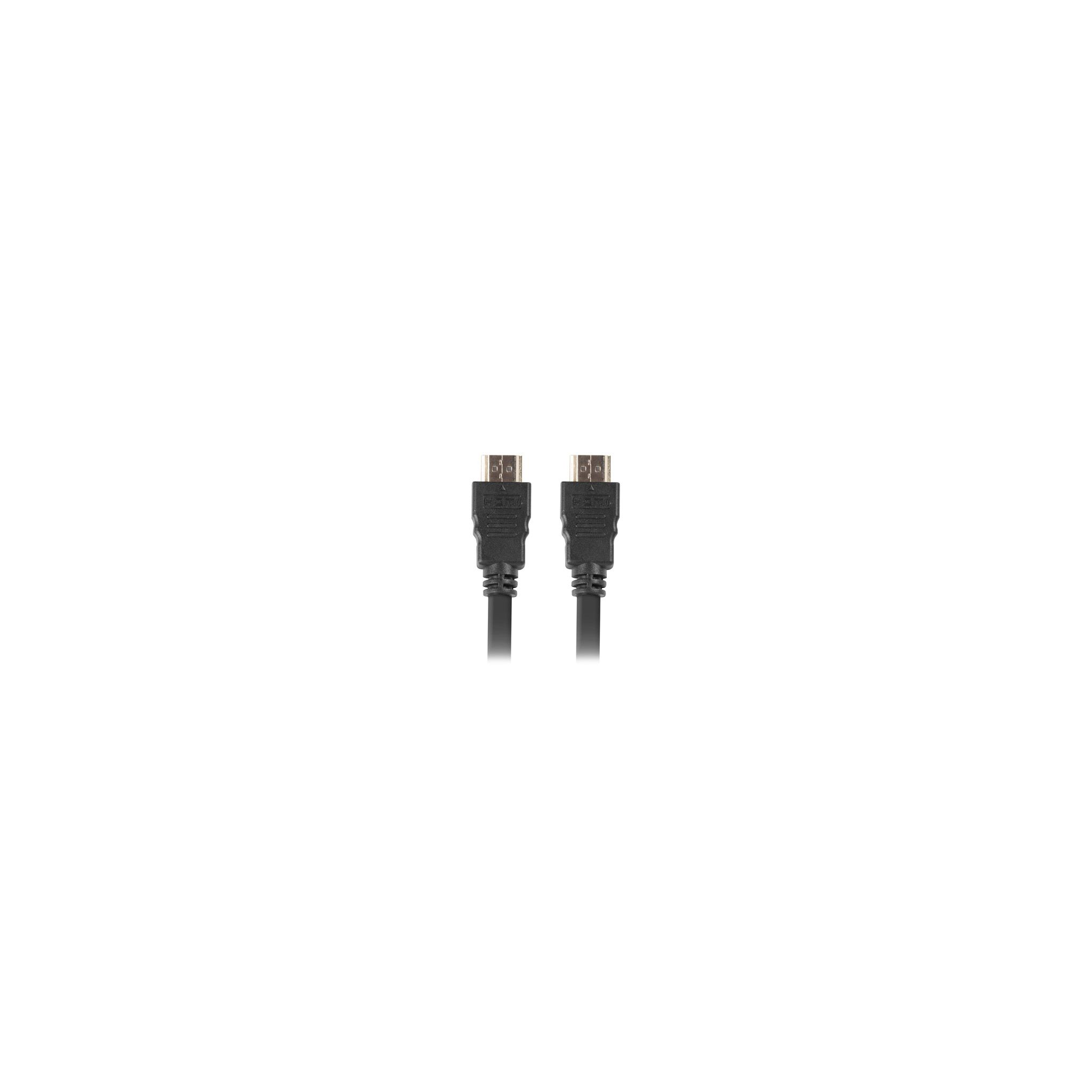 Dos cables HDMI negros con conectores sobre un fondo blanco.