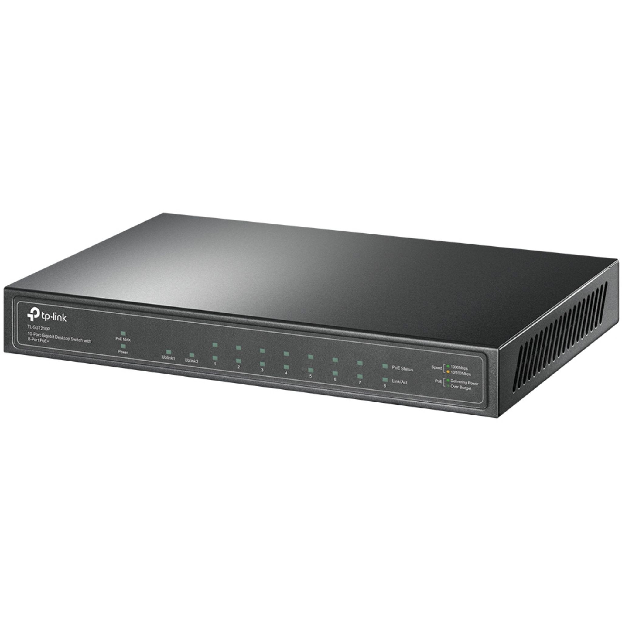 TP-LINK TP-Link TL-SG1210P 10-Port Gigabit Netzwerk 8-Port mit PoE+ 9 Switch Desktop