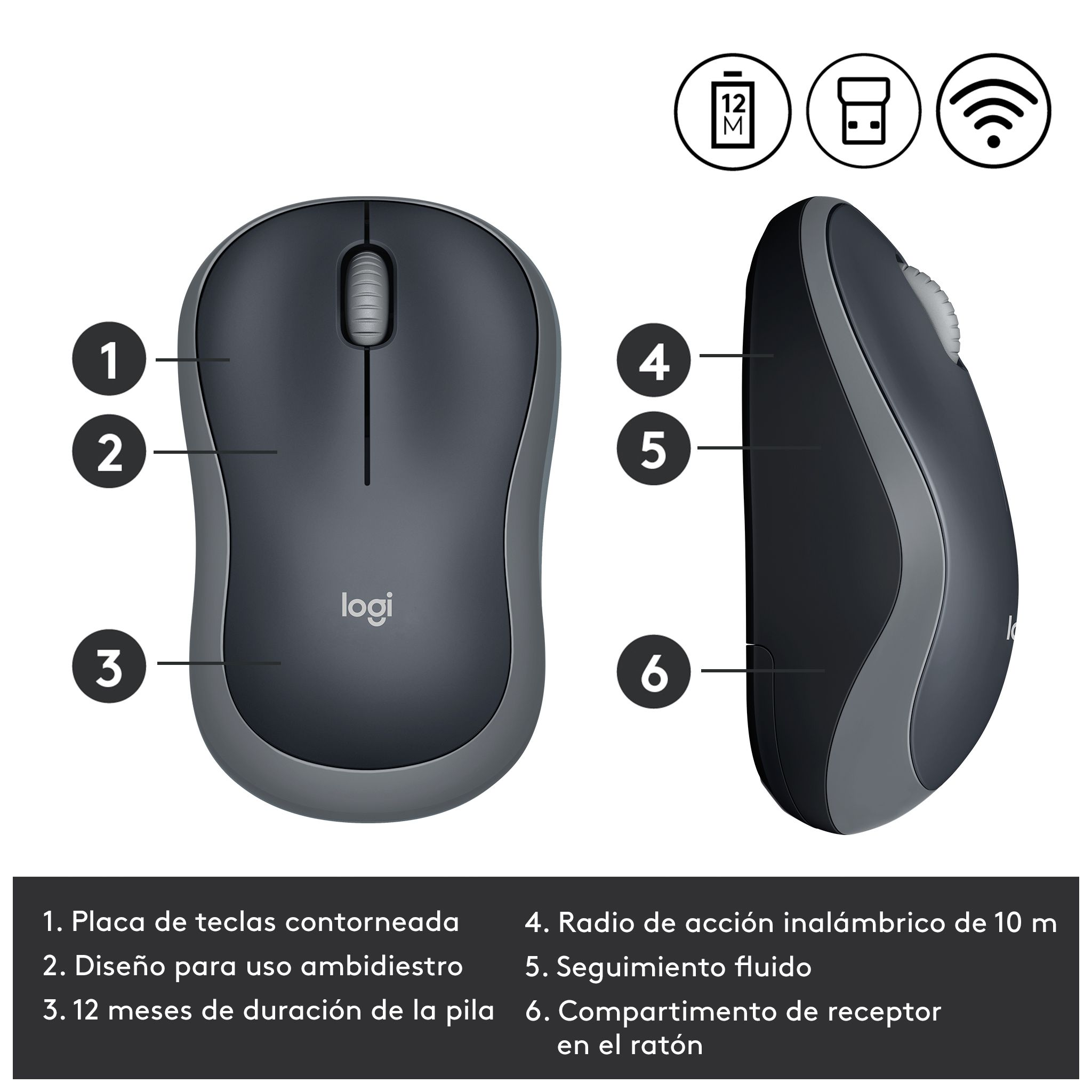 Myszka bezprzewodowa LOGITECH 910-002235 Szary