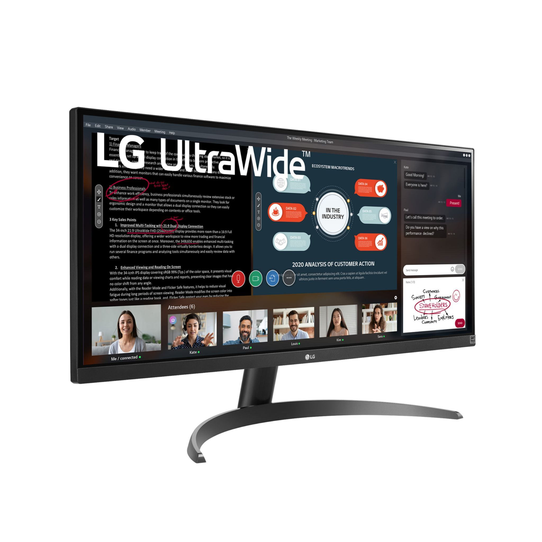 LG 29WP500 MONITOR, 29 ", HD, 2560 x 1080 Pixel, tempo di risposta 5 ms, refresh rate 75 Hz