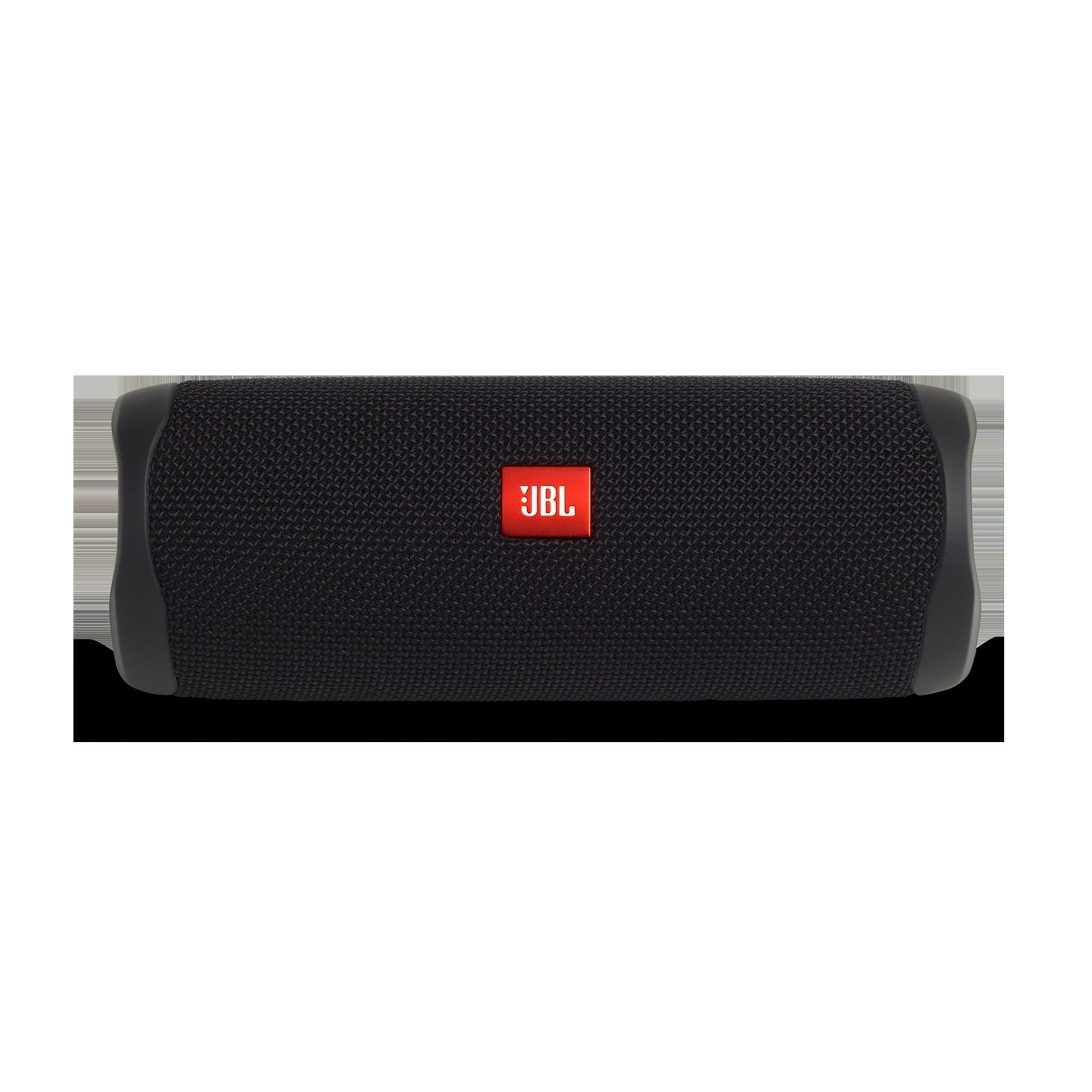 Altoparlante JBL nero e rosso. Il logo JBL è centrato e rosso.