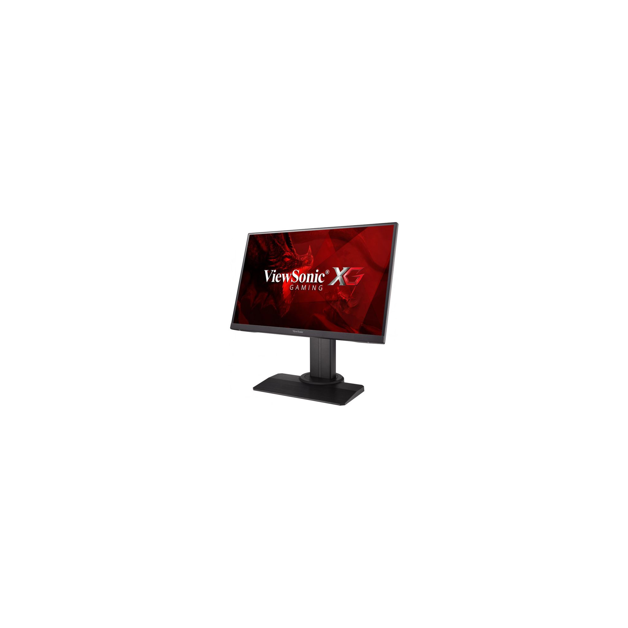Monitor da gioco ViewSonic nero con grafica rossa e bianca.