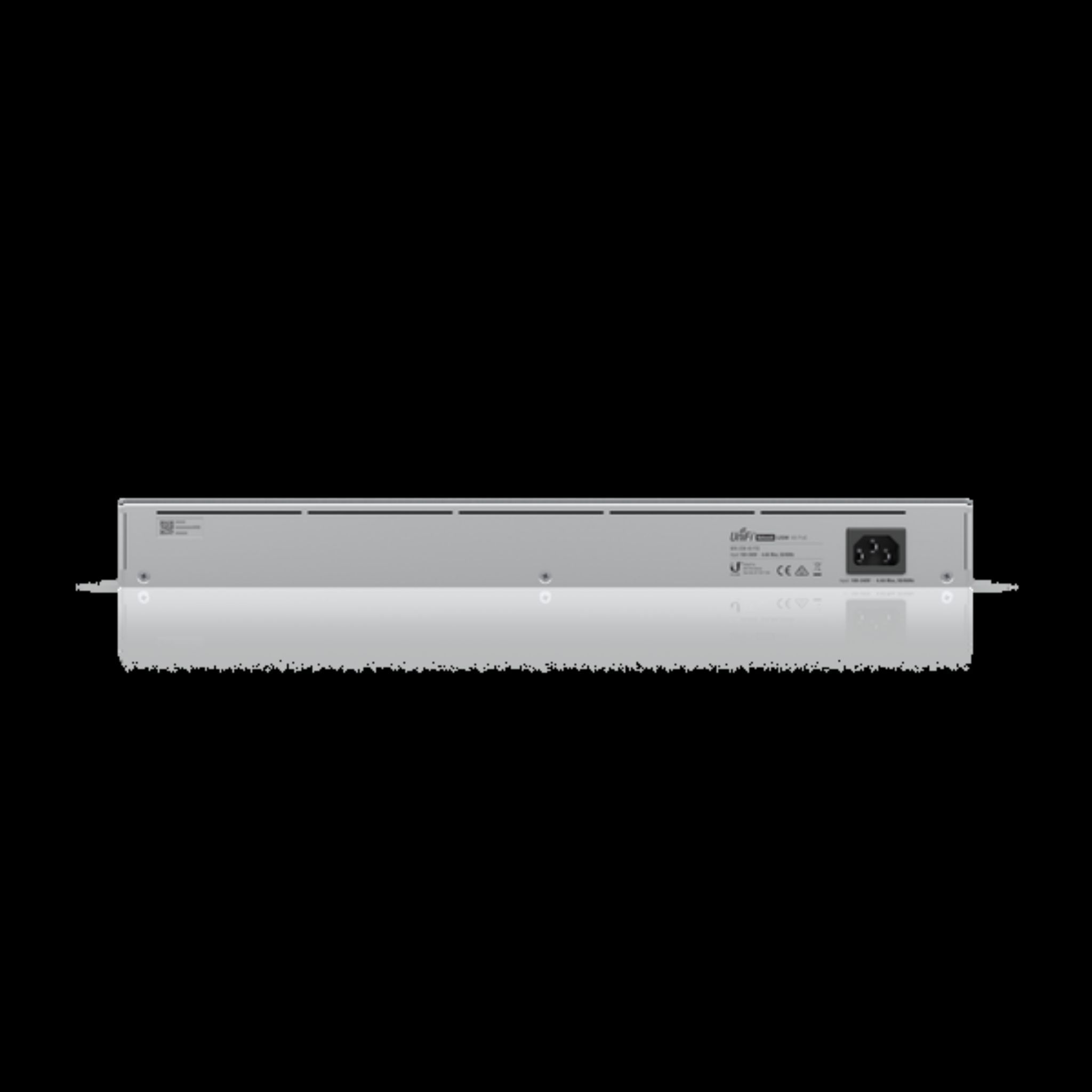 A gray server rack device with multiple ports.