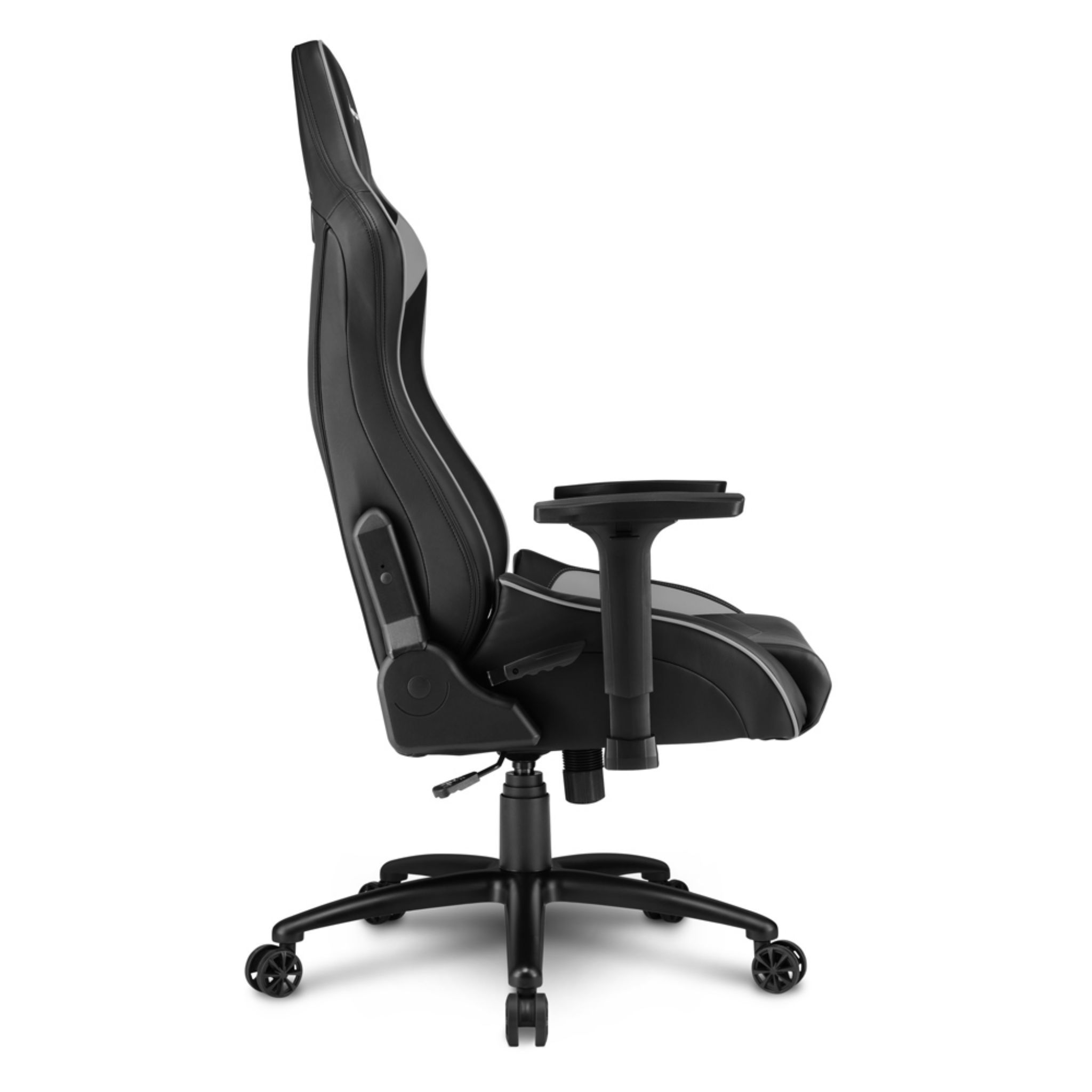 SHARKOON ELBRUS Aluminium-Fußkreuz, darkslategray 3D schwarz/grau (Synthetisches Gaming Stuhl 3 Leder, Gaming Armlehnen, Stühle