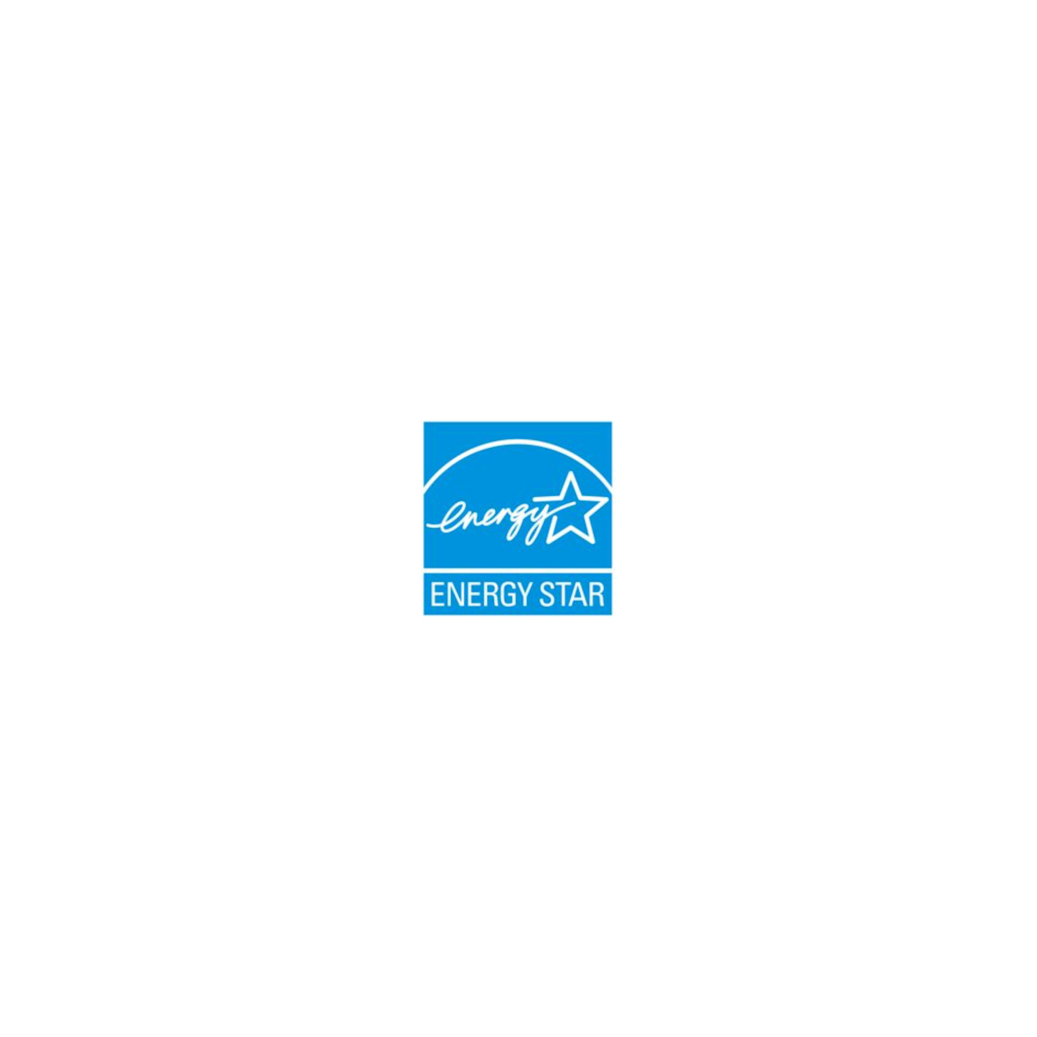 Il logo Energy Star, un quadrato blu con una stella e testo.