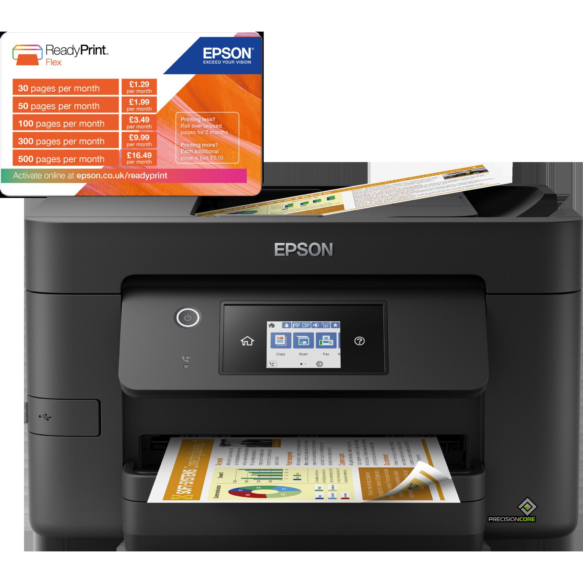 Drukarka wielofunkcyjna EPSON WorkForce Pro WF‑3825DWF Czarny, Cyjan, Purpurowy, Żółty