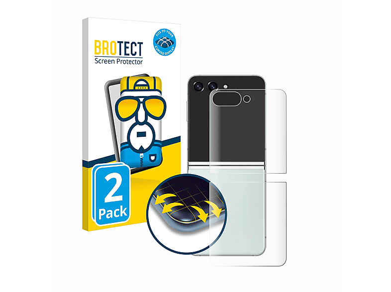 BROTECT 2x Flex Curved Flip Samsung 5) Galaxy Full-Cover 3D Schutzfolie(für Z