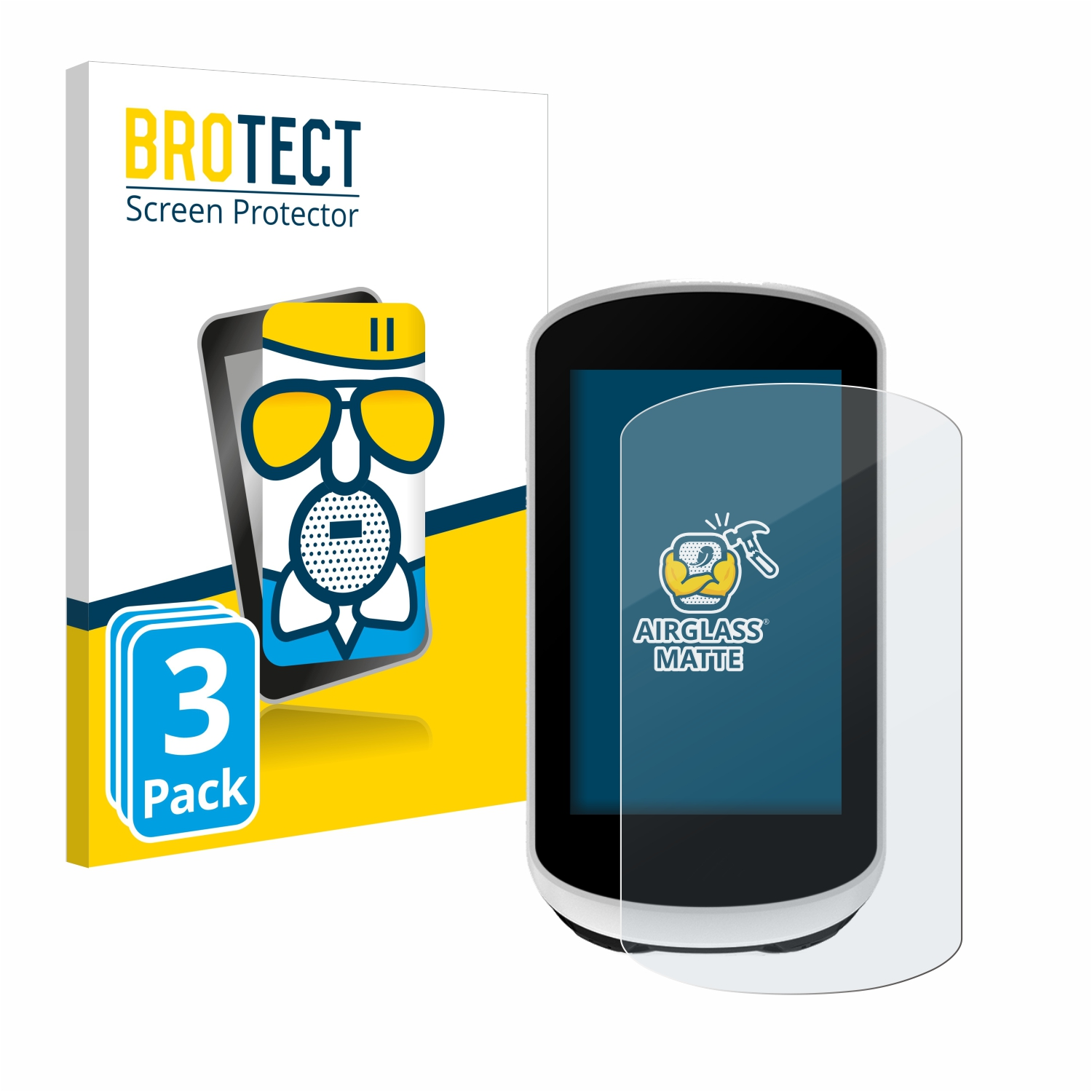 Eine Displayschutzfolienpackung, mit einem Telefon und einem Schutz darauf.