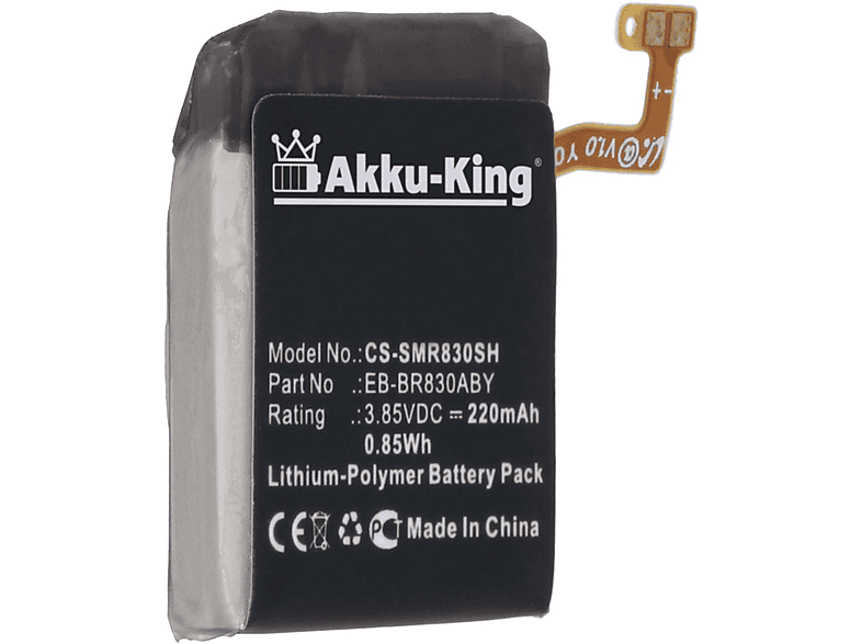 AKKU-KING Akku kompatibel mit Samsung EB-BR830ABY Li-Polymer Smartwatch-Akku, 3.85 Volt, 220mAh