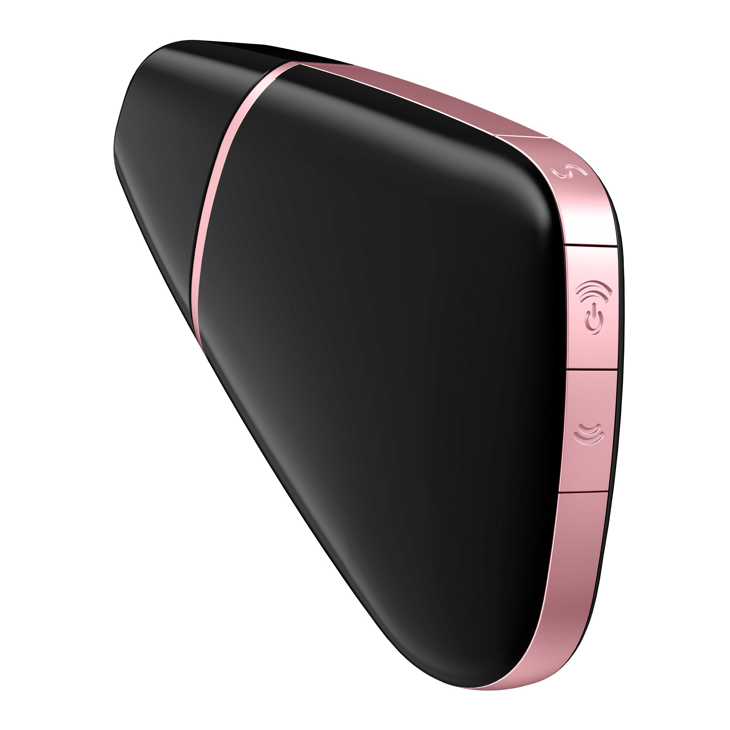 Czarne i różowo-złote urządzenie ręczne z przyciskami.