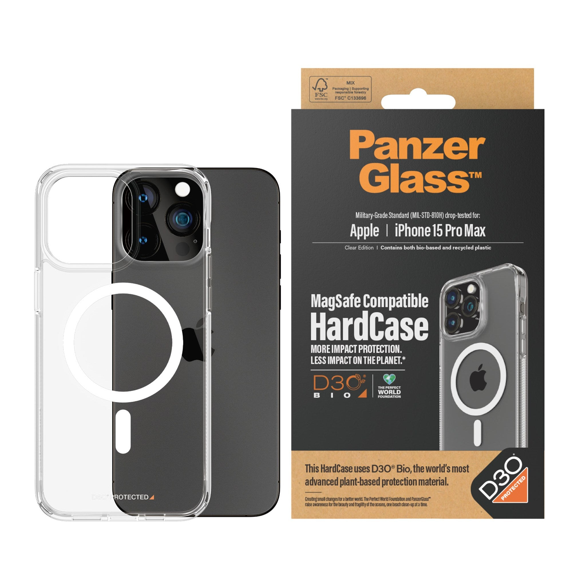 PANZERGLASS HardCase MagSafe Compatible Phone Case(für Pro iPhone Max) 15 Apple
