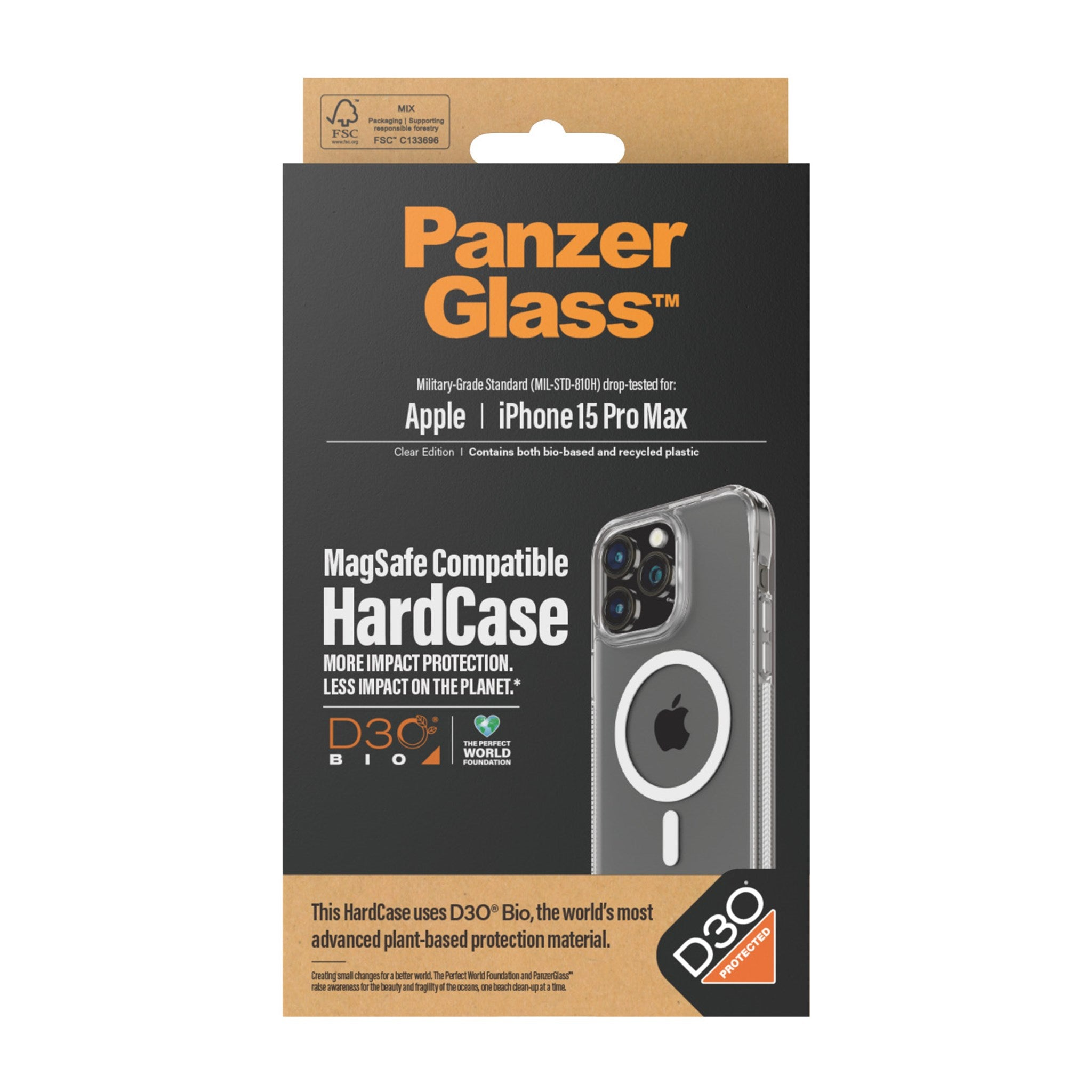 PANZERGLASS HardCase MagSafe Compatible Phone Case(für Pro iPhone Max) 15 Apple