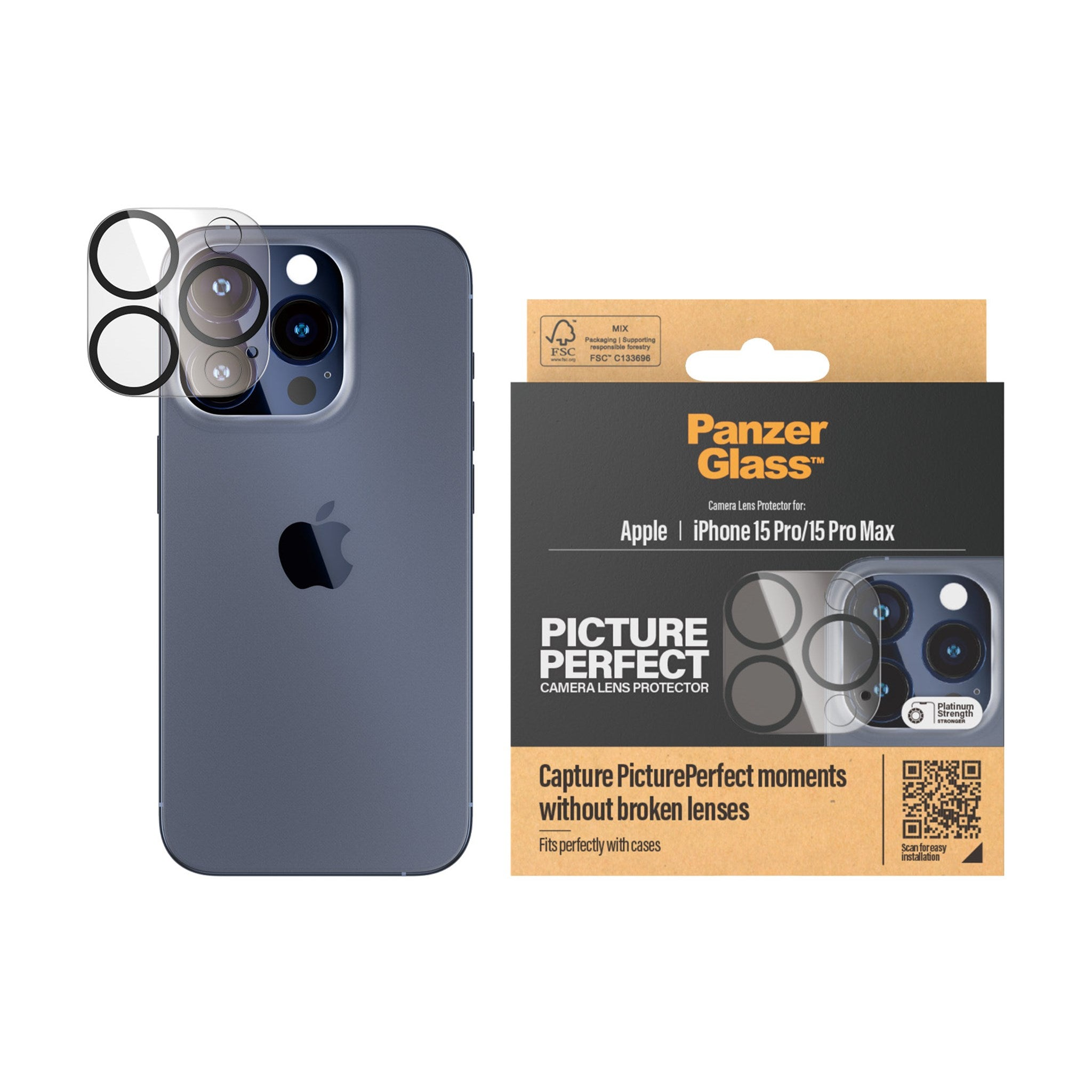 PANZERGLASS PicturePerfect Kameraschutz(für Apple Pro Max) Pro | iPhone 15 15