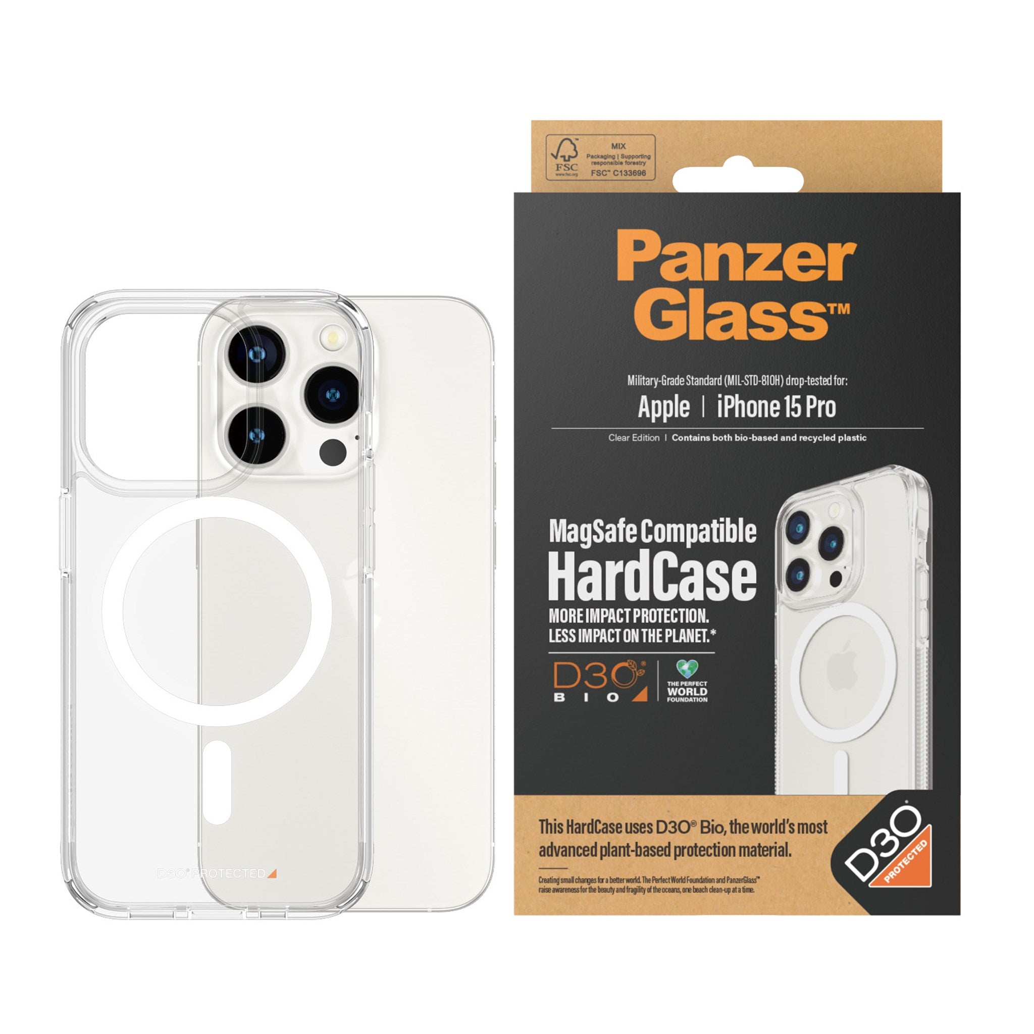 PANZERGLASS HardCase Pro) iPhone 15 Compatible MagSafe Phone Case(für Apple
