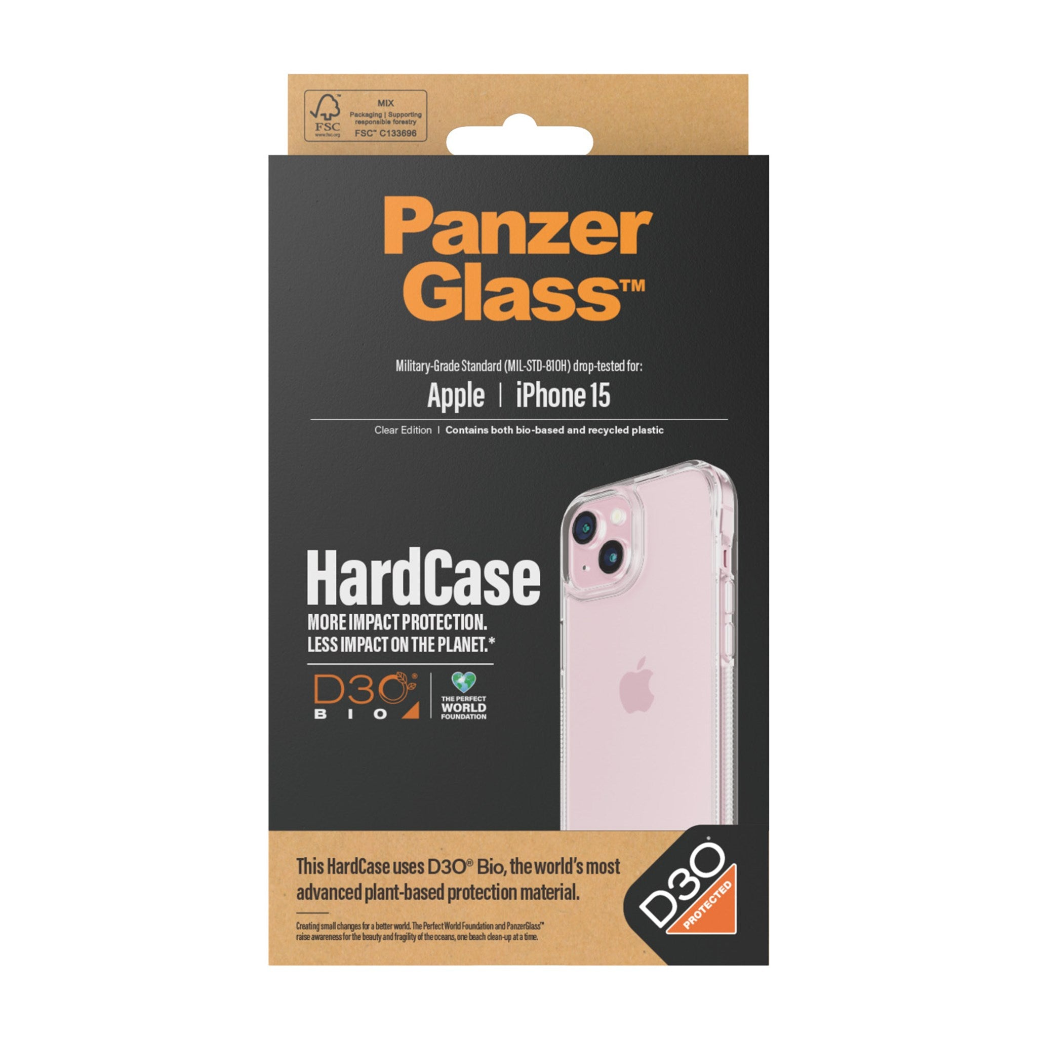 PANZERGLASS HardCase mit D3O Phone 15) iPhone Apple Case(für