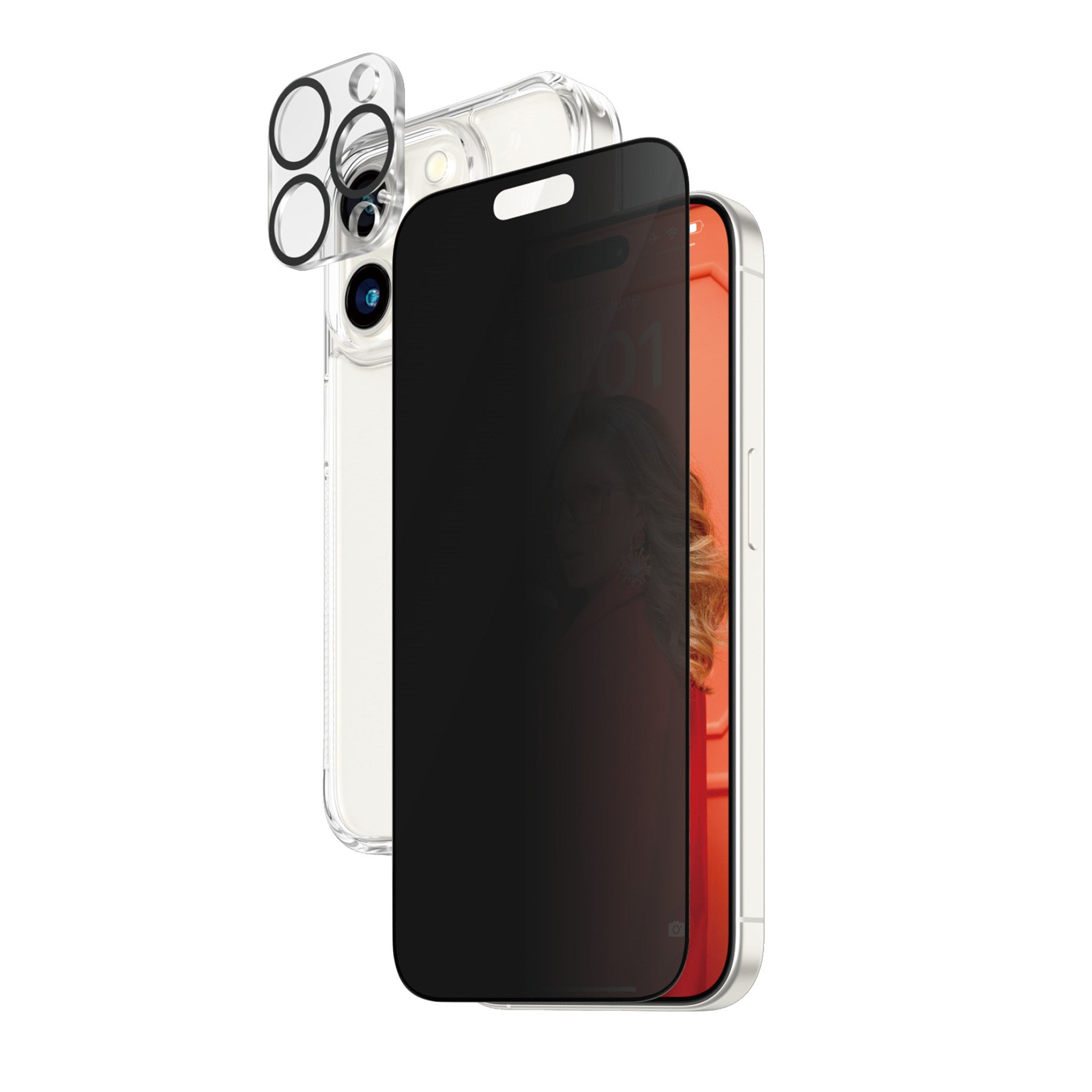 PANZERGLASS Privacy iPhone Set Apple Pro) 15 3-in-1 Displayschutz(für