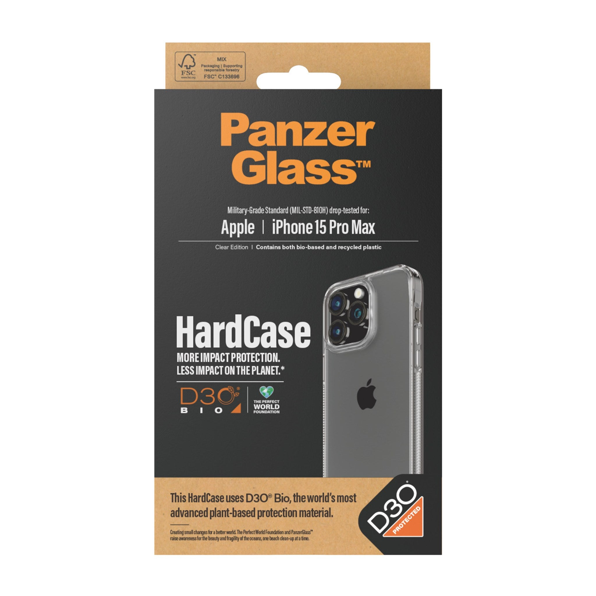 PANZERGLASS HardCase mit Phone iPhone Pro 15 Case(für Apple D3O Max)