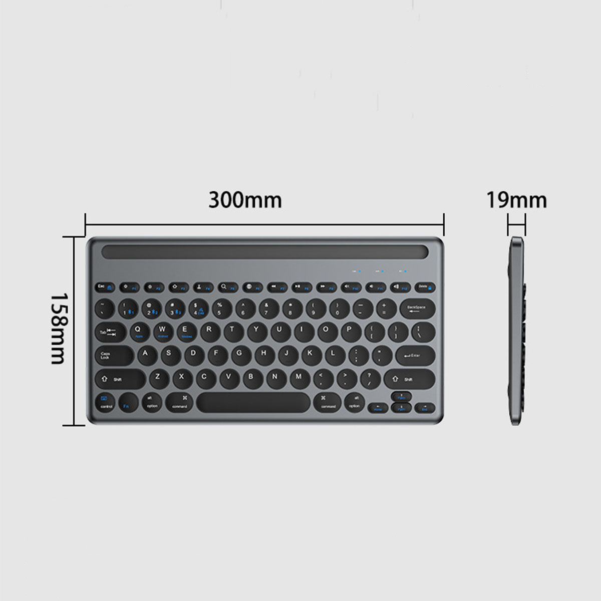 BRIGHTAKE Revolutionäre Quad-Mode, Leise und Retro-Tasten Schwarz Maus, Tasche Tastatur
