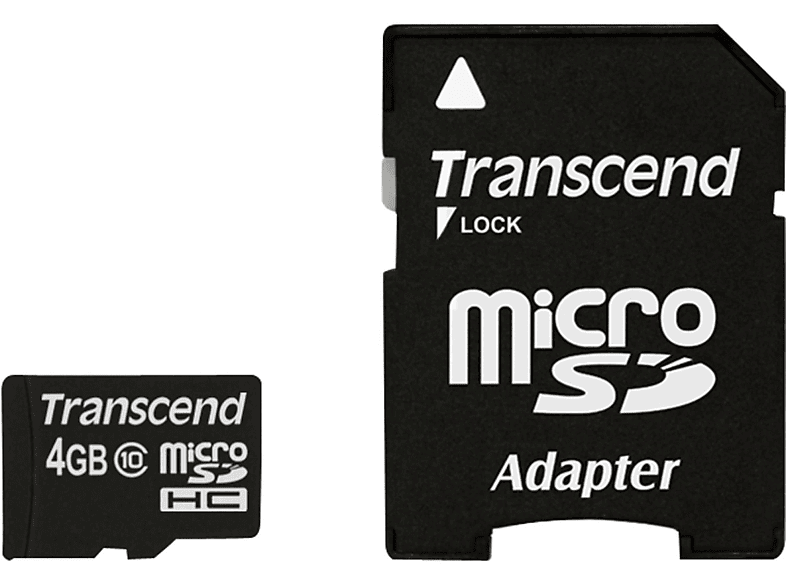 TRANSCEND m00002MWKF, Micro-SD, Micro-SDHC, SDHC, Micro-SDXC, SD Speicherkarte, 4 GB, 10 MB/s