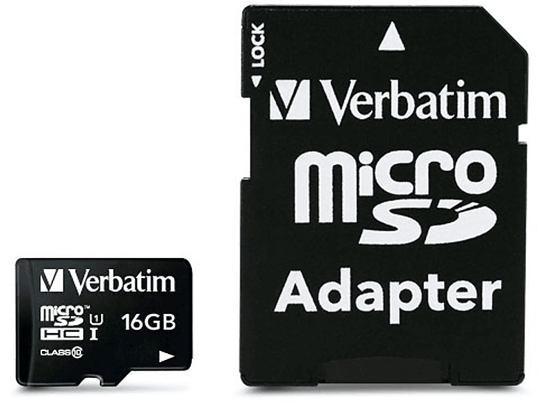 VERBATIM m0000BJ36Y, Micro-SD, Micro-SDHC, SDHC, SDXC, SD Speicherkarte, 16 GB, 10 MB/s