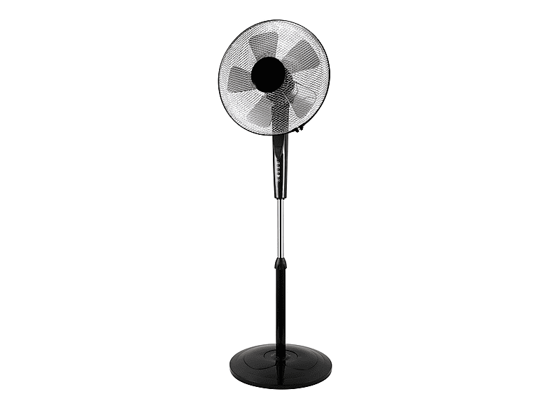 Orbegozo Standventilator PWS 1845 – 45 Cm Flügel, 3 Geschwindigkeiten, Höhenverstellbar, Schwarz/Silber