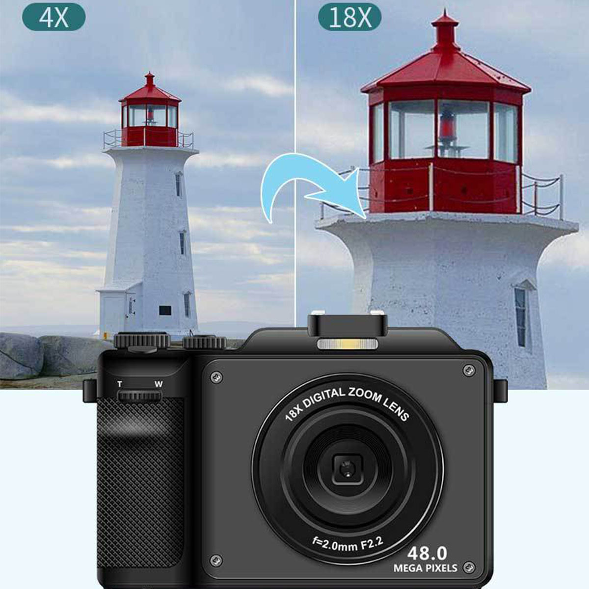 professionelle tragbar, Kamera, - und ultrahohe Auflösung, Kamera Funktionen leicht vielseitige BRIGHTAKE Digitalkamera Schwarz-