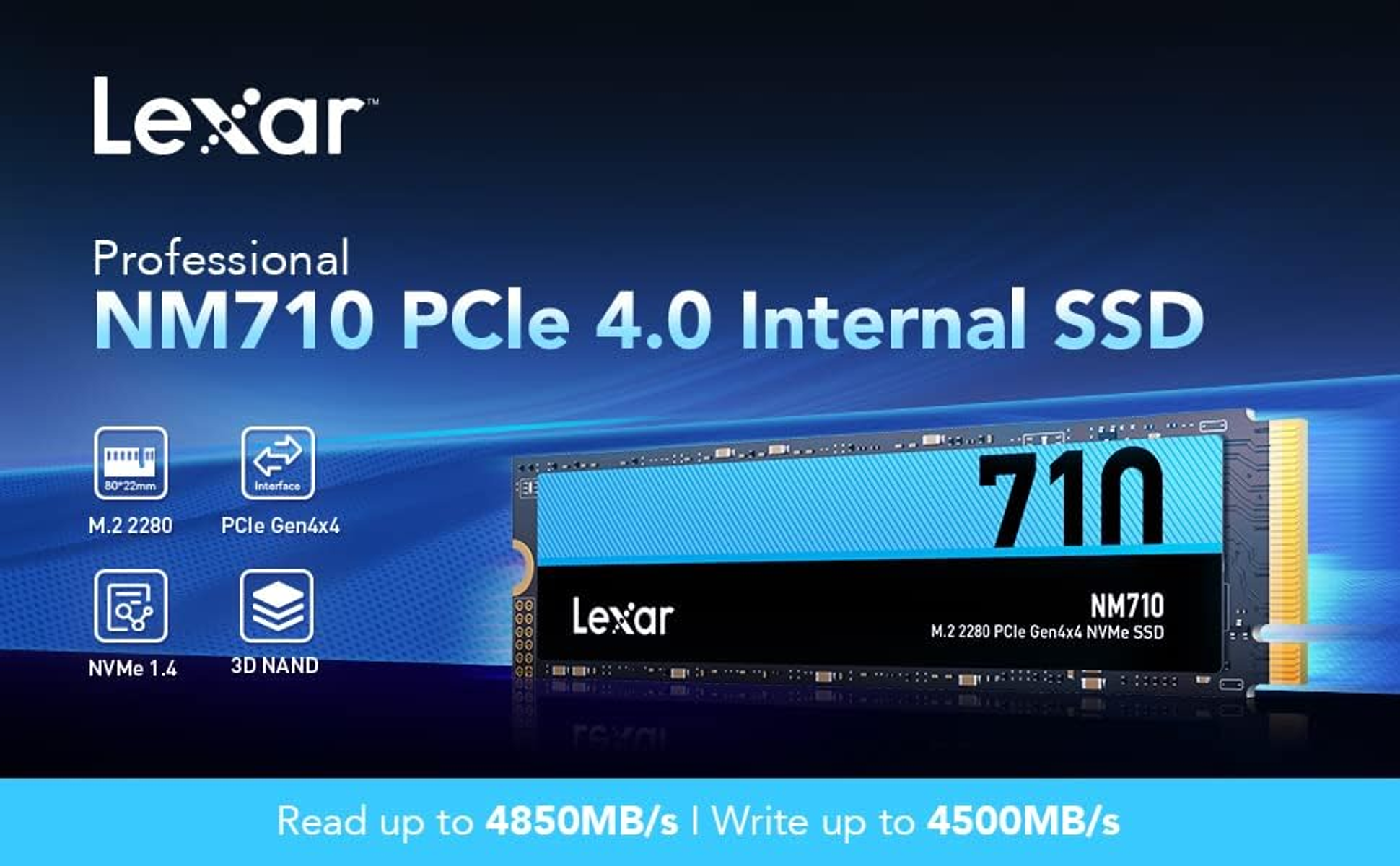 Lexar Professional NM710 PCle 4.0 Wewnętrzny dysk SSD.