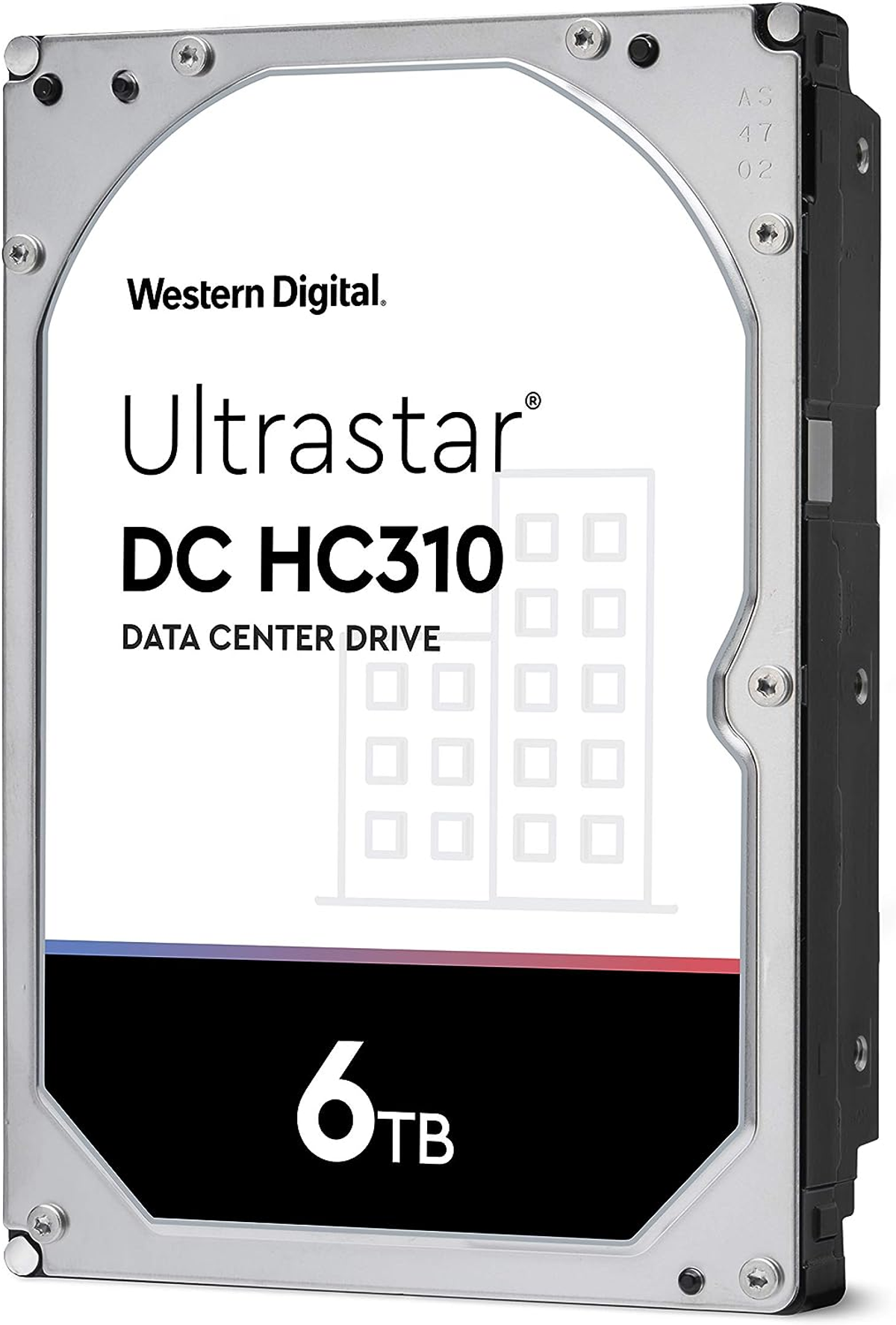 Dysk twardy Western Digital Ultrastar. Etykieta pokazuje pojemność 6 TB.