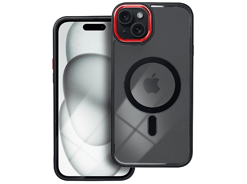 iPhone Schwarz-Rot Hülle, Apple, Pro, COFI Mag Edge Color Backcover, 15