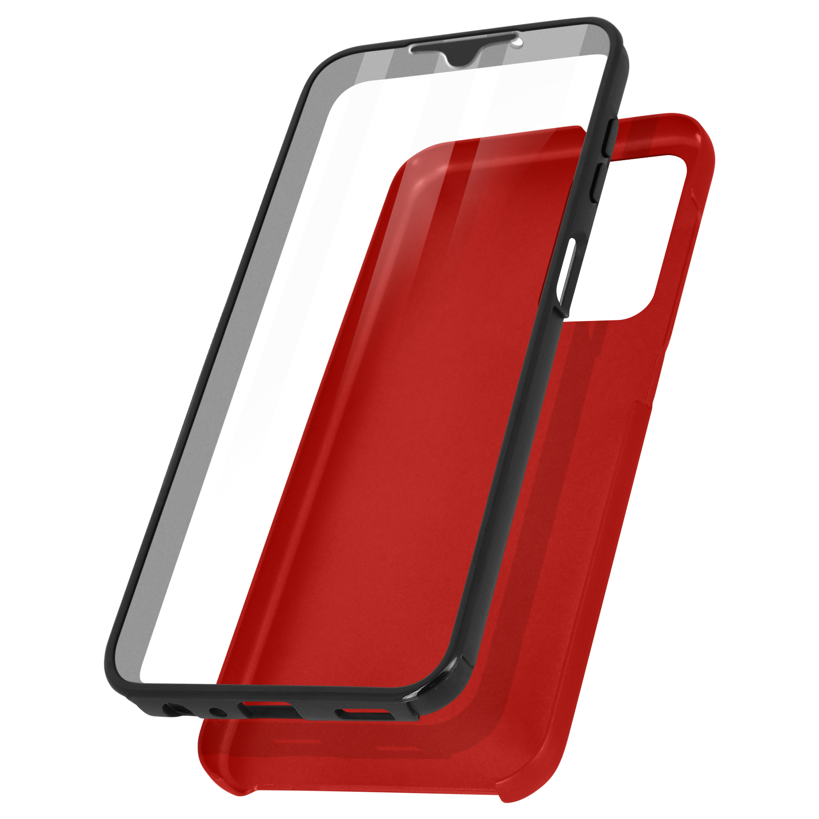 AVIZAR Vorder- Rückseite Samsung, Galaxy Series, Cover, Rot Full A13, Cover Schutzhülle, Full